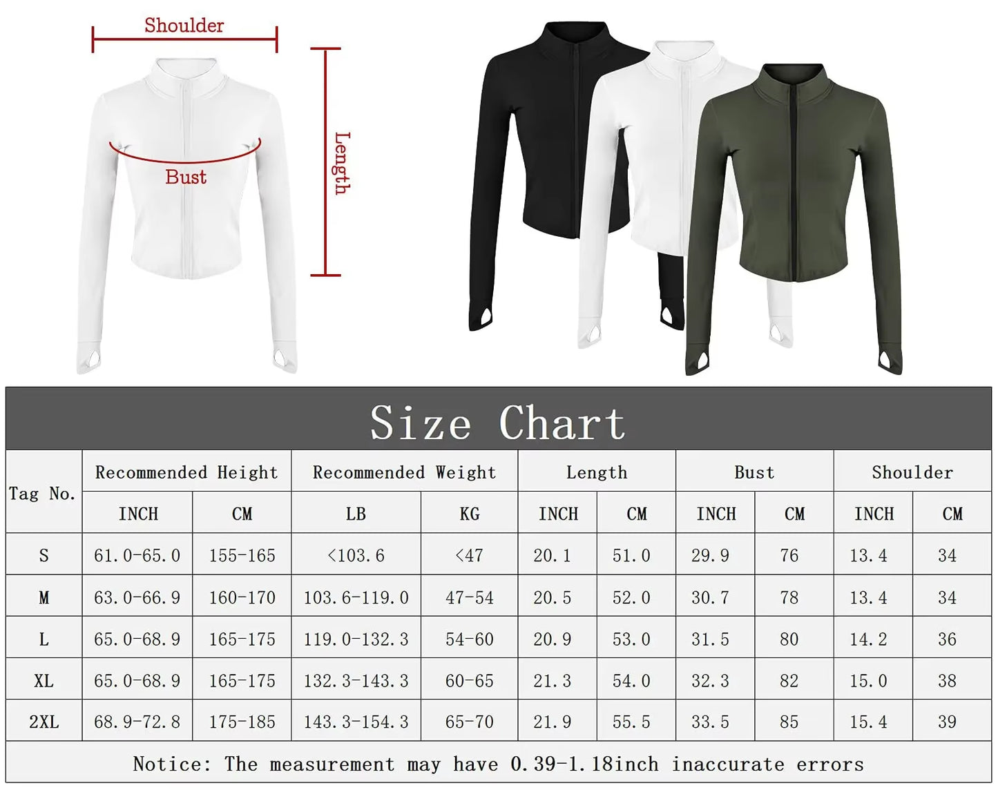 Women'S Tracksuit Jacket Slim Fit Long Sleeved Fitness Coat Yoga Crop Tops with Thumb Holes Gym Jacket Workout Sweatshirts